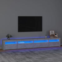 Mobile Porta TV con Luci LED Grigio Cemento 270x35x40 cm cod mxl 13896