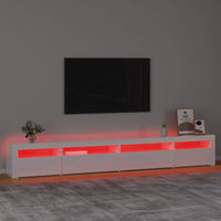 Mobile Porta TV con Luci LED Bianco Lucido 270x35x40 cm 3152750