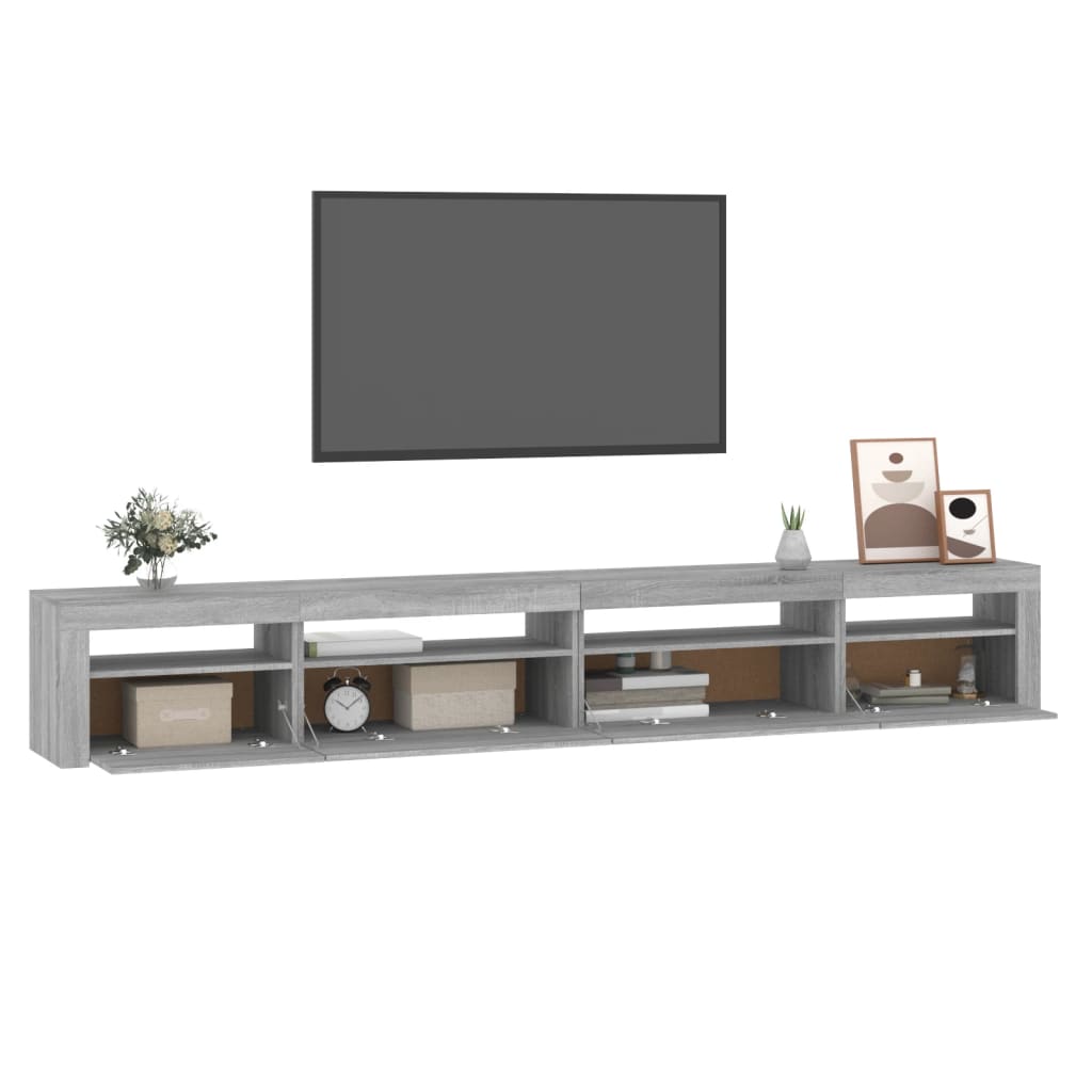 Mobile Porta TV con Luci LED Grigio Sonoma 270x35x40 cm 3152752