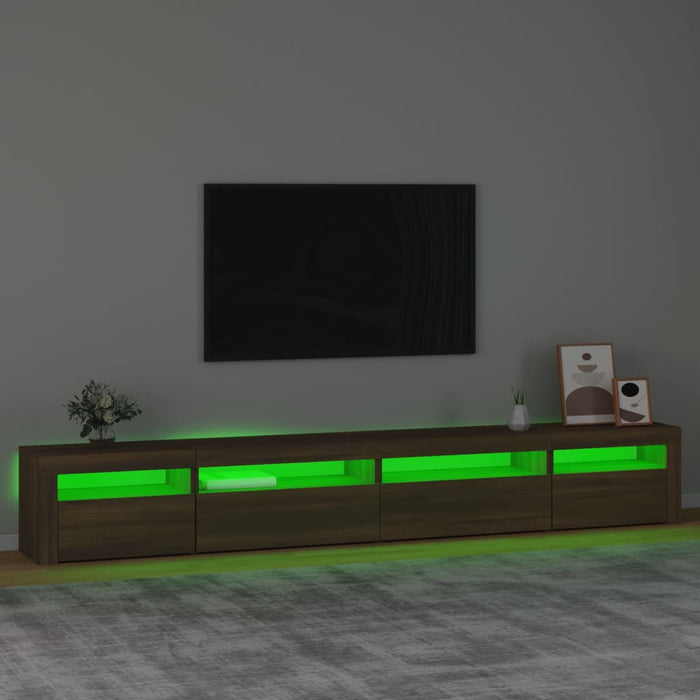 Mobile Porta TV con Luci LED Rovere Marrone 270x35x40 cm cod mxl 13889