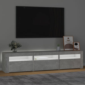 Mobile Porta TV con Luci LED Grigio Cemento 180x35x40 cm 3152757