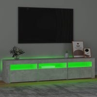 Mobile Porta TV con Luci LED Grigio Cemento 180x35x40 cm 3152757