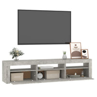 Mobile Porta TV con Luci LED Grigio Cemento 180x35x40 cm 3152757