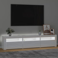 Mobile Porta TV con Luci LED Bianco Lucido 180x35x40 cmcod mxl 76234