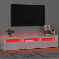 Mobile Porta TV con Luci LED Bianco Lucido 180x35x40 cm 3152758