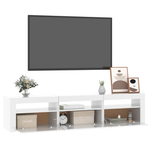 Mobile Porta TV con Luci LED Bianco Lucido 180x35x40 cm 3152758