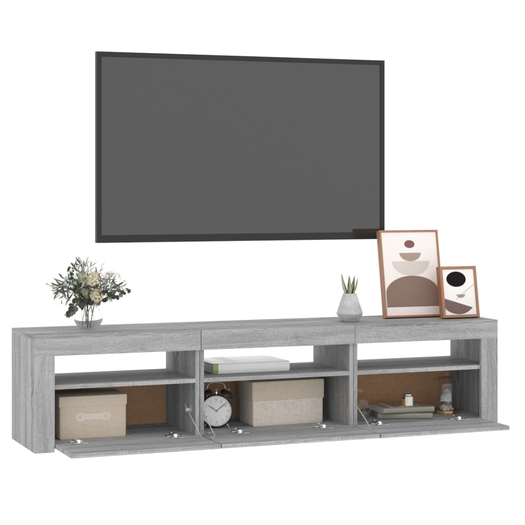 Mobile Porta TV con Luci LED Grigio Sonoma 180x35x40 cm cod mxl 12030