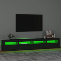 Mobile Porta TV con Luci LED Nero 240x35x40 cm 3152763