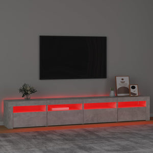 Mobile Porta TV con Luci LED Grigio Cemento 240x35x40 cm 3152765