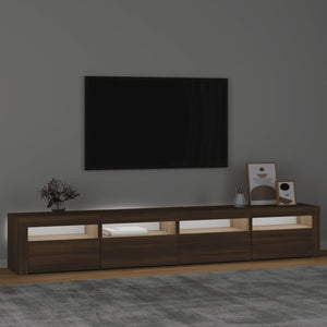 Mobile Porta TV con Luci LED Rovere Marrone 240x35x40 cm cod mxl 13899