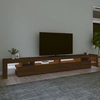 Mobile Porta TV con Luci LED Rovere Marrone 290x36,5x40 cm 3152809