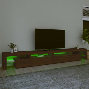 Mobile Porta TV con Luci LED Rovere Marrone 290x36,5x40 cm 3152809