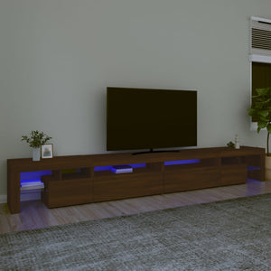 Mobile Porta TV con Luci LED Rovere Marrone 290x36,5x40 cm 3152809