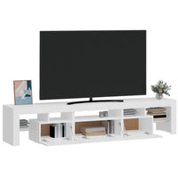 Mobile Porta TV con Luci LED Bianco Lucido 200x36,5x40 cm 3152814