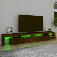 Mobile Porta TV con Luci LED Rovere Marrone 260x36,5x40 cm 3152825