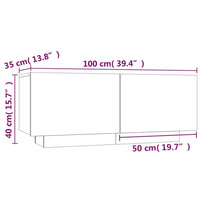 Comodino Rovere Marrone 100x35x40 cm Legno Multistrato cod mxl 30971