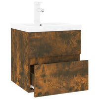 Mobile Bagno con Lavabo Integrato Rovere Fumo Legno Multistrato 3152858