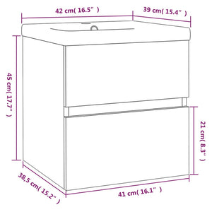 Mobile Bagno con Lavabo Integrato Rovere Fumo Legno Multistrato 3152858