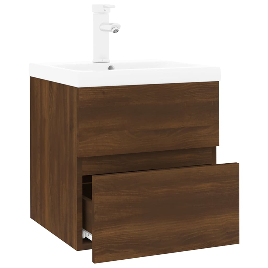 Mobile Bagno Lavabo Integrato Rovere Marrone Legno Multistrato 3152860