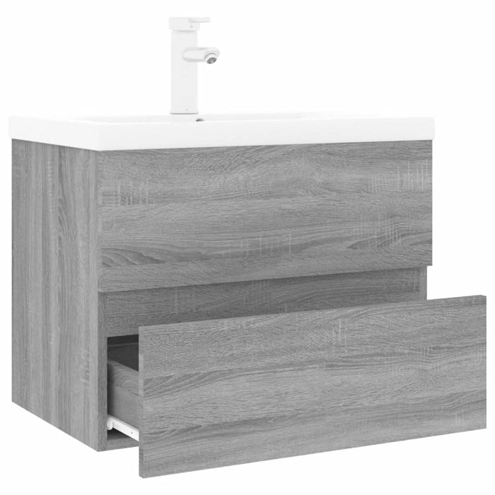 Mobile Bagno e Lavabo Integrato Grigio Sonoma Legno Multistrato 3152871