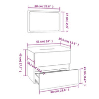 Set di Mobili da Bagno Rovere Fumo in Legno Multistrato cod mxl 23877