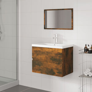 Set di Mobili da Bagno Rovere Fumo in Legno Multistrato cod mxl 23877