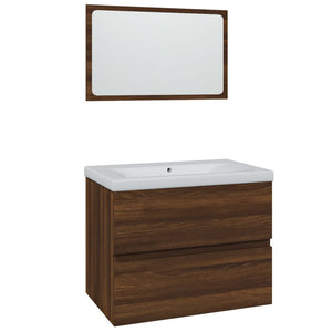 Set Mobili da Bagno Rovere Marrone in Legno Multistrato 3152875