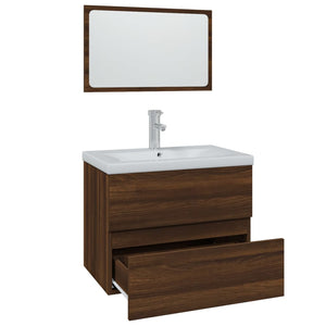 Set Mobili da Bagno Rovere Marrone in Legno Multistrato 3152875