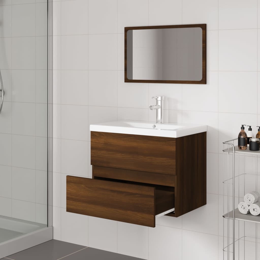 Set Mobili da Bagno Rovere Marrone in Legno Multistrato 3152875