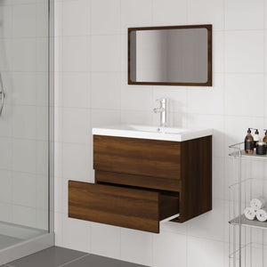 Set Mobili da Bagno Rovere Marrone in Legno Multistrato 3152875