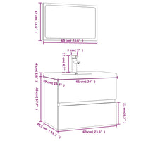 Set di Mobili da Bagno Grigio Sonoma in Legno Multistrato 3152877