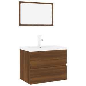 Set Mobili da Bagno Rovere Marrone in Legno Multistrato cod mxl 31394