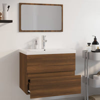 Set Mobili da Bagno Rovere Marrone in Legno Multistrato 3152878