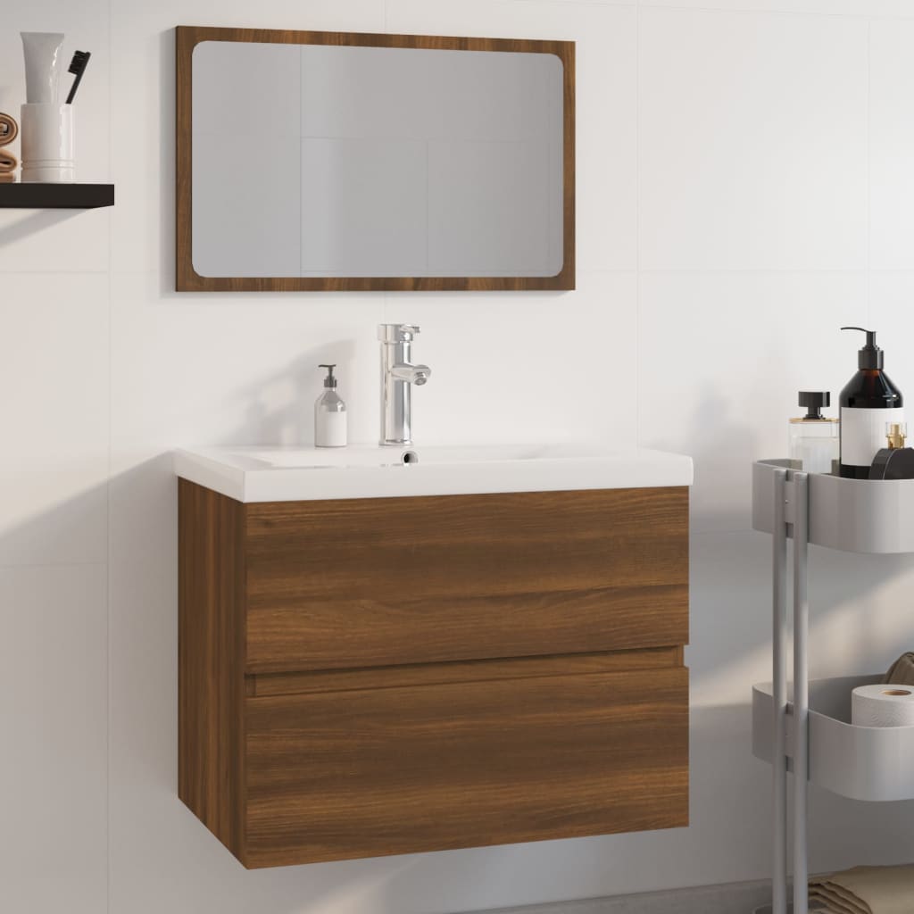 Set Mobili da Bagno Rovere Marrone in Legno Multistrato 3152878