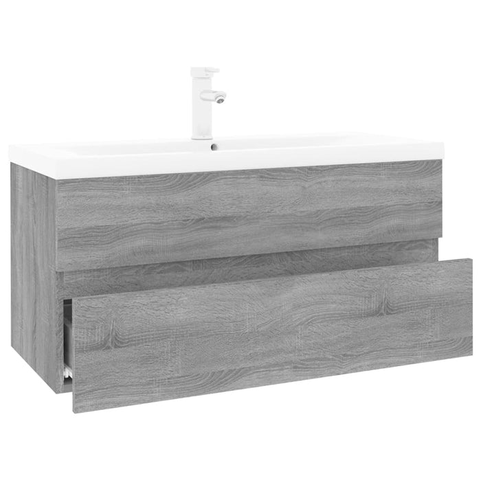 Mobile Bagno e Lavabo Integrato Grigio Sonoma Legno Multistrato 3152880