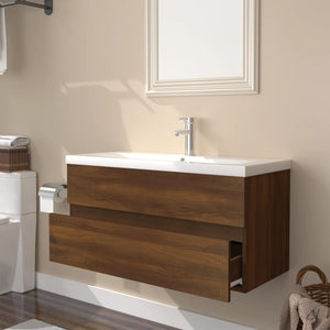 Mobile Bagno Lavabo Integrato Rovere Marrone Legno Multistrato 3152881