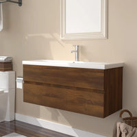 Mobile Bagno Lavabo Integrato Rovere Marrone Legno Multistrato 3152887