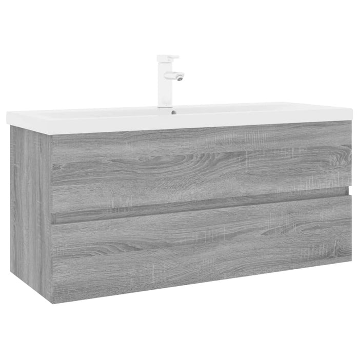 Mobile Bagno e Lavabo Integrato Grigio Sonoma Legno Multistrato 3152889