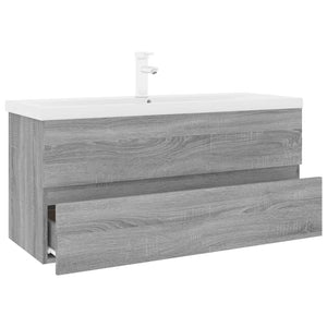 Mobile Bagno e Lavabo Integrato Grigio Sonoma Legno Multistrato 3152889