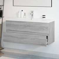 Mobile Bagno e Lavabo Integrato Grigio Sonoma Legno Multistrato 3152889