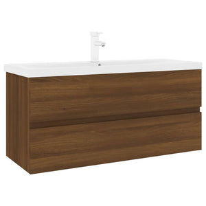 Mobile Bagno Lavabo Integrato Rovere Marrone Legno Multistrato 3152890