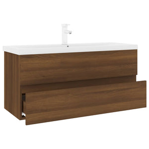 Mobile Bagno Lavabo Integrato Rovere Marrone Legno Multistrato 3152890