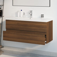 Mobile Bagno Lavabo Integrato Rovere Marrone Legno Multistrato 3152890