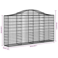 Cesto Gabbione ad Arco 200x30x100/120 cm Ferro Zincato 153385