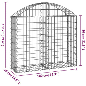 Cesto Gabbione ad Arco 100x30x80/100 cm Ferro Zincato 153424