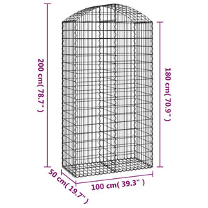 Cesto Gabbione ad Arco 100x50x180/200 cm Ferro Zincato 153439