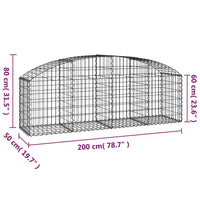 Cesto Gabbione ad Arco 200x50x60/80 cm Ferro Zincato 153473