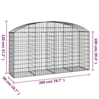 Cesto Gabbione ad Arco 200x50x100/120 cm Ferro Zincato 153475