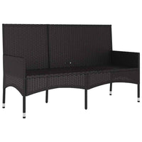 Panca da Giardino a 3 Posti con Cuscini in Polyrattan Nero 319492