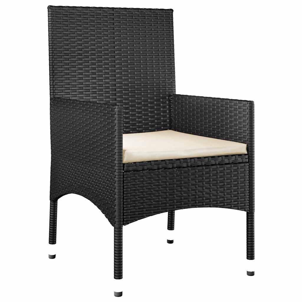 Set Divani da Giardino 4 pz con Cuscini Nero in Polyrattan 319496